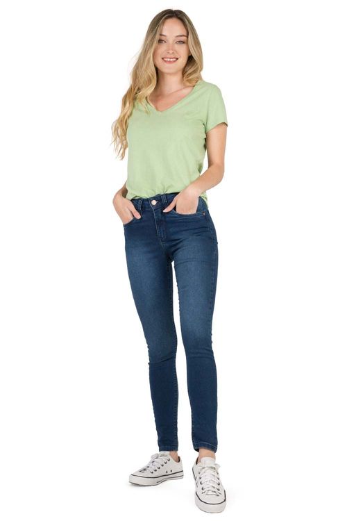 Calça Jeans Skinny Cós Alto Comfort Stone