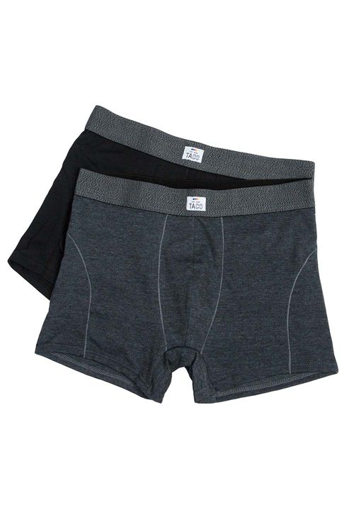 Kit De Cueca Boxer Grafite/Preto