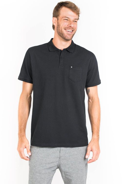 Polo Básica Com Bolso Flex Preta