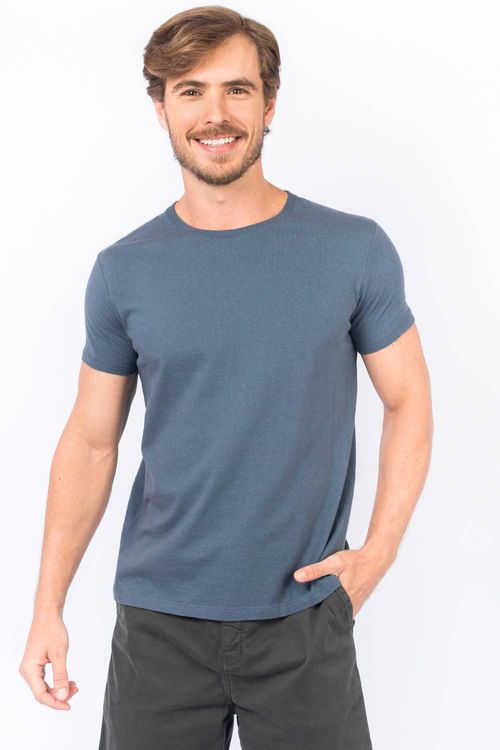 T-Shirt Básica Premium Fit Azul Jeans