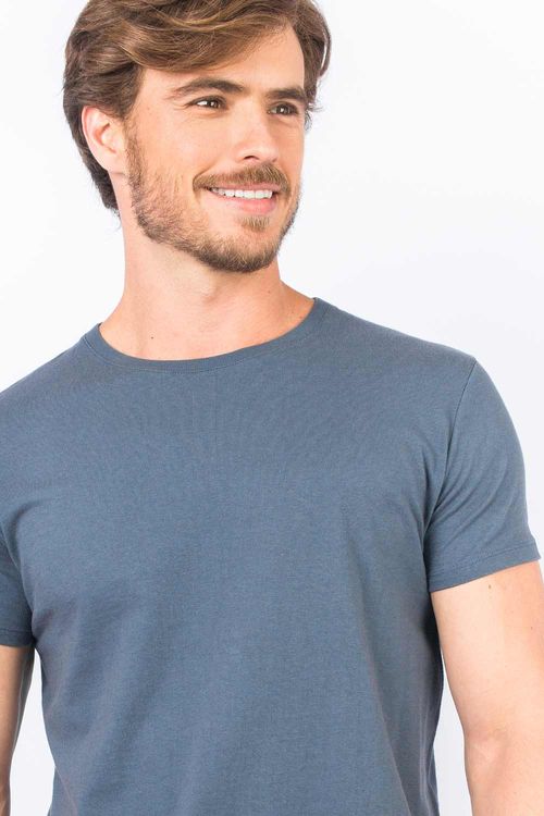 T-Shirt Básica Premium Fit Azul Jeans