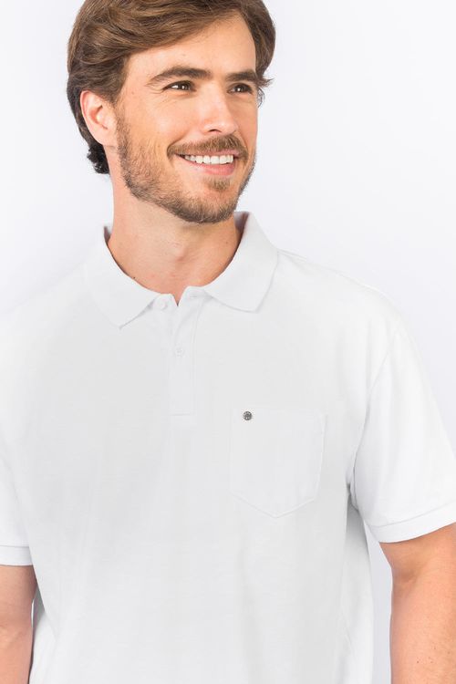 Polo Básica Com Bolso Flex Branca