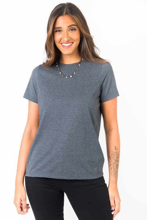 Blusa Básica Mescla Grafite