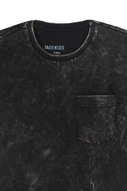 T-Shirt Infantil Marmorizado Preta