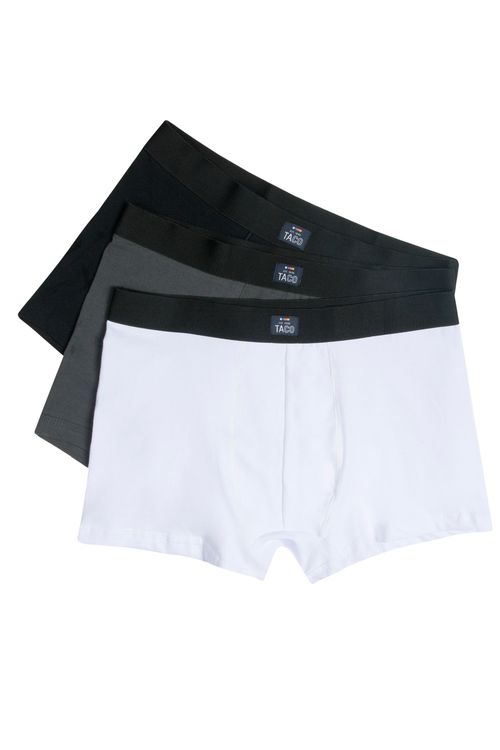 Kit De Cueca Boxer Preto/Grafite/Branco