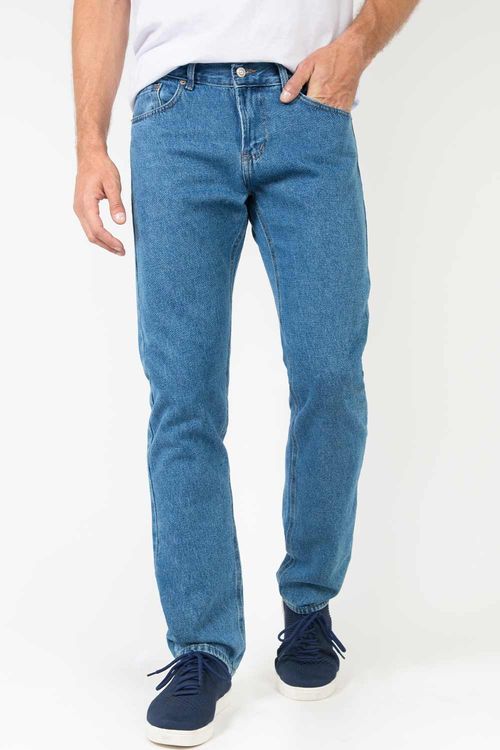 Calça Jeans Straight Basic Super Stone