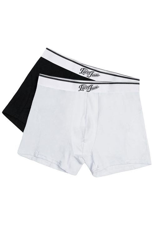Kit De Cueca Boxer Preta/Branco
