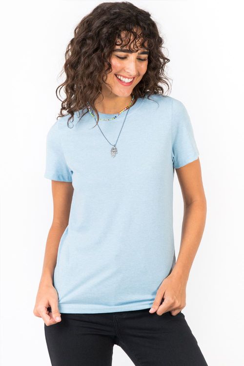 Blusa Básica Mescla Azul Clara