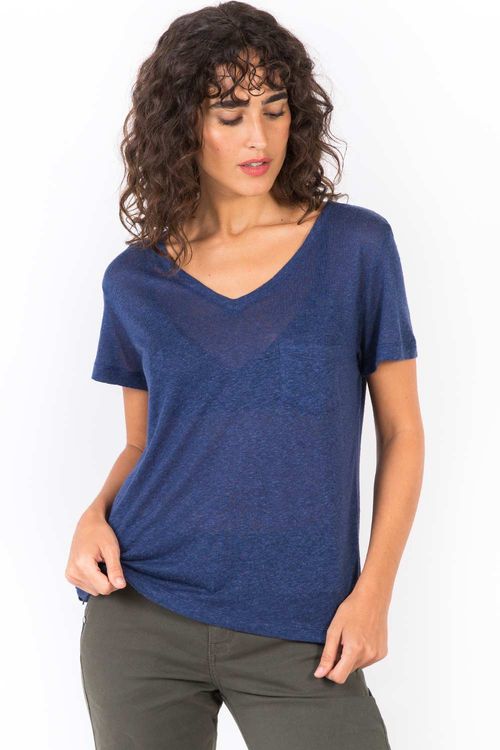 Blusa Viscolinho Azul Marinho