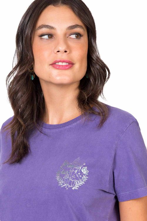 Blusa Estampada Cogumelo Roxa