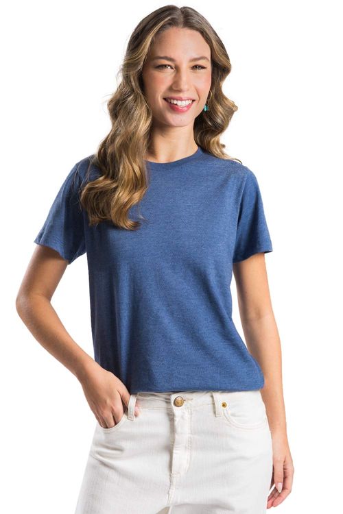 Blusa Básica Premium Azul Jeans