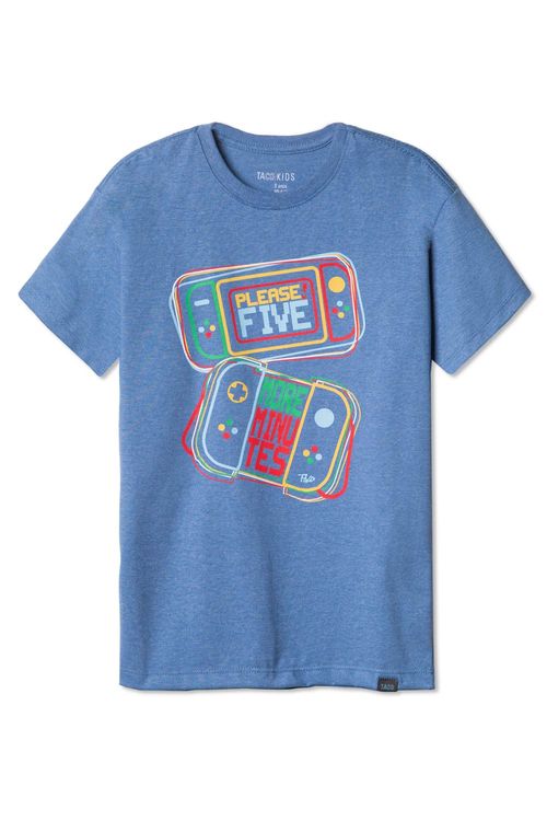 T-Shirt Infantil Estampada Five Azul Jeans