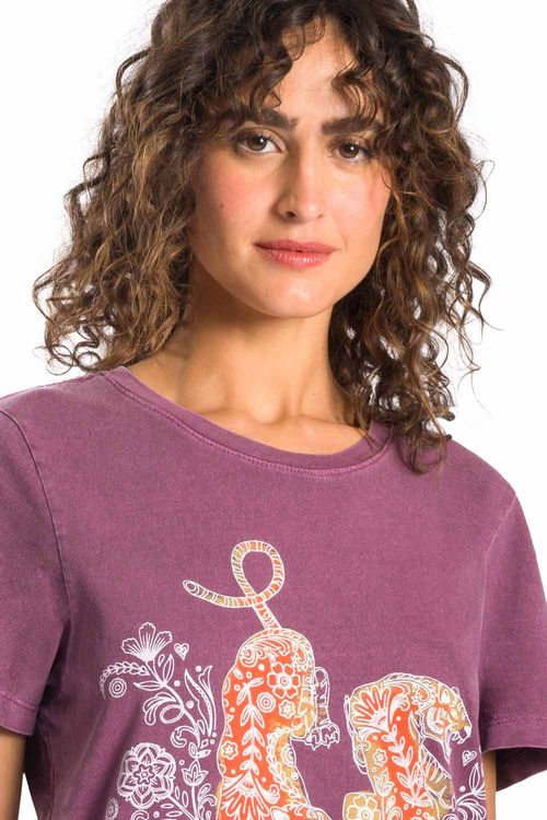 Blusa Estampada Aquarela Violeta