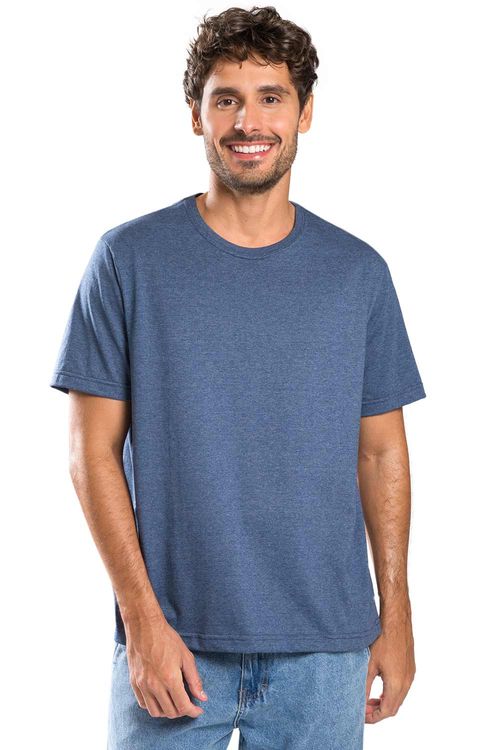 T-Shirt Básica Comfort Mescla Azul Marinho