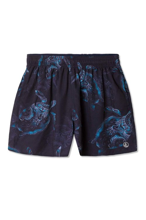 Short Estampado Turtle Azul Marinho