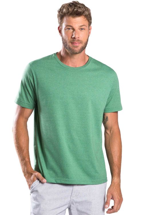 T-Shirt Básica Mescla Comfort Verde