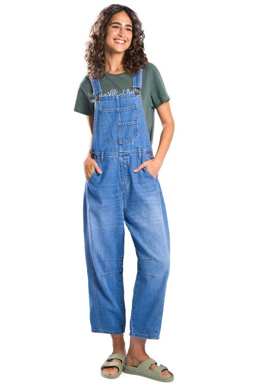 Jardineira Jeans Barrel Destroyer