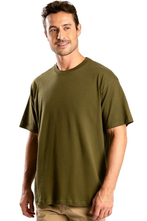 T-Shirt Básica Premium Oversized Verde Musgo
