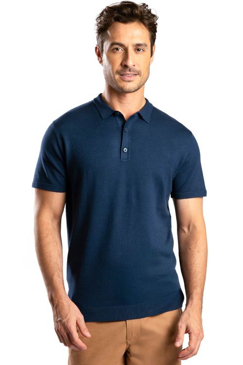 Polo Tricot Azul Marinho