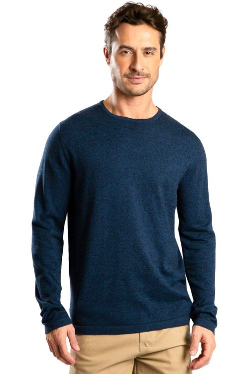 Suéter Tricot Bicolor Azul