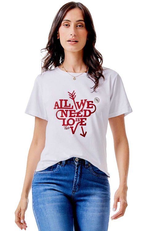Blusa Estampada All We Need Is Love Branca