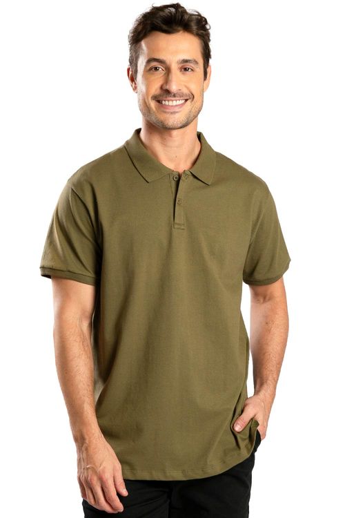 Polo Básica Flex Verde Militar