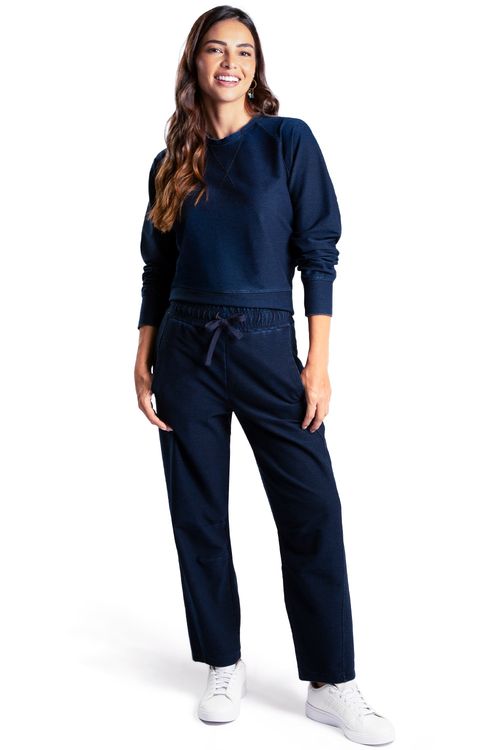 Calça De Malha Denim Stone