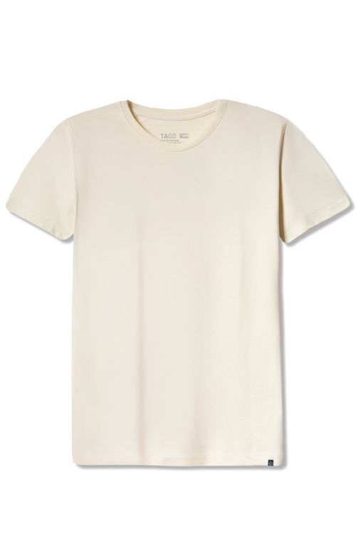 T-Shirt Básica Premium Sem Costura Lateral Off Wh