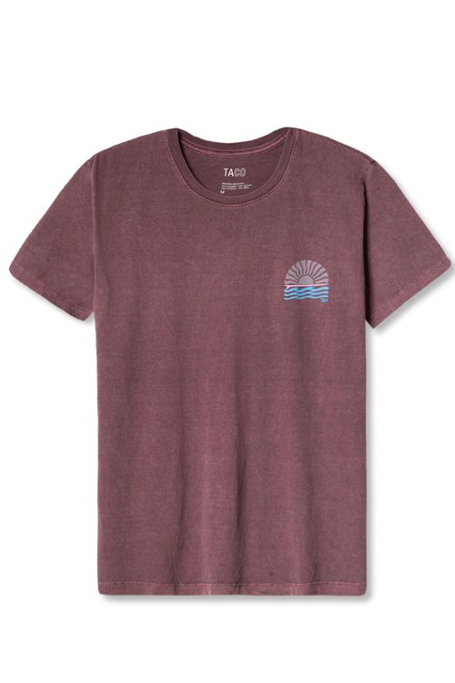 T-Shirt Estampada Stone Little Sun Vinho