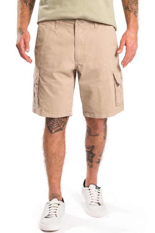 Bermuda Cargo De Algodão Khaki