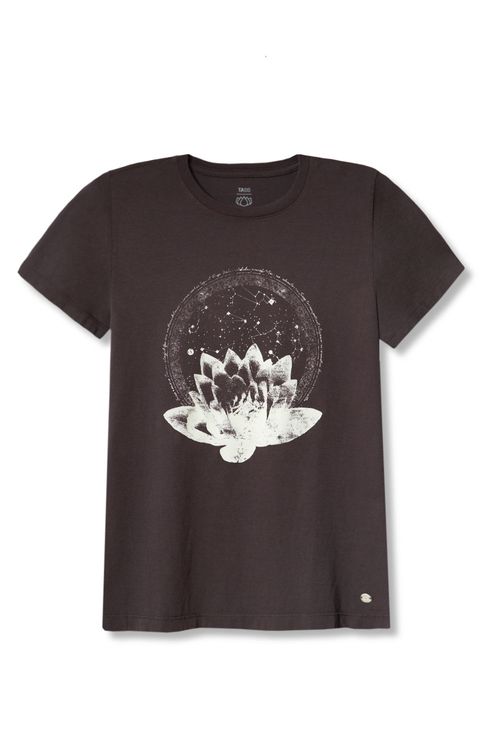 Blusa Estampada Flor Preta