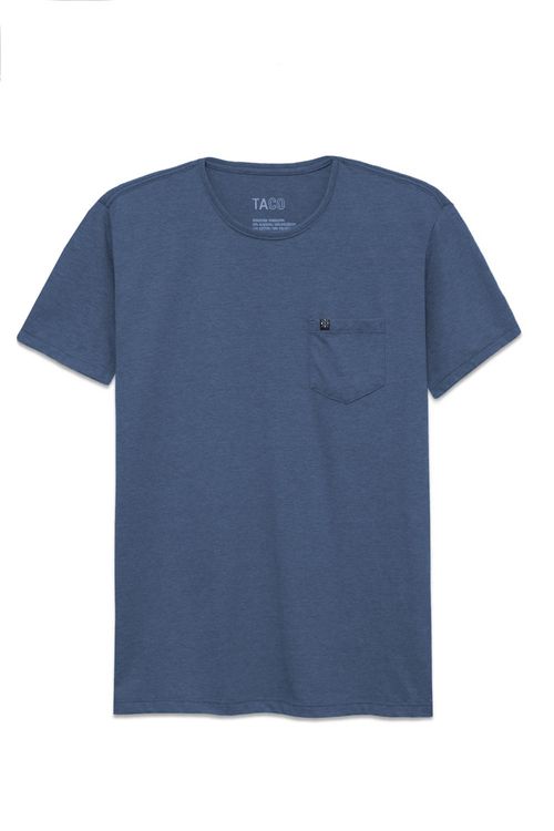 T-Shirt Comfort Com Bolso Azul Marinho