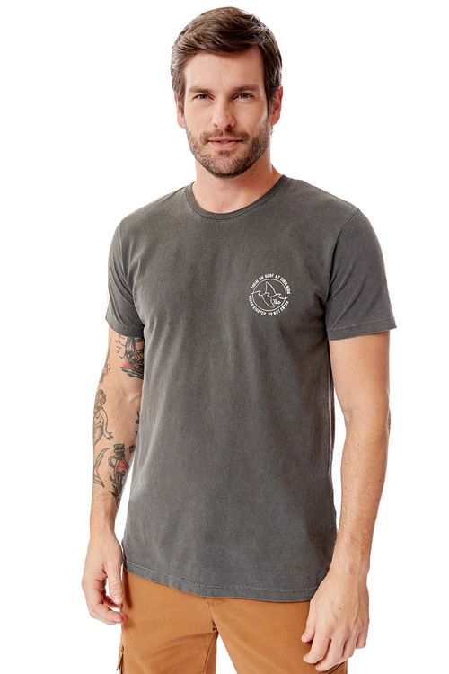 T-Shirt Estampada Stone Shark Fin Grafite