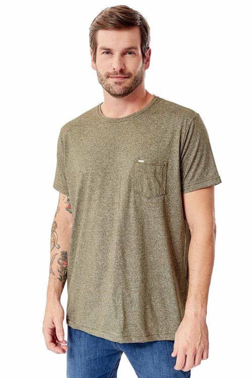 T-Shirt Com Detalhe No Bolso Verde Musgo