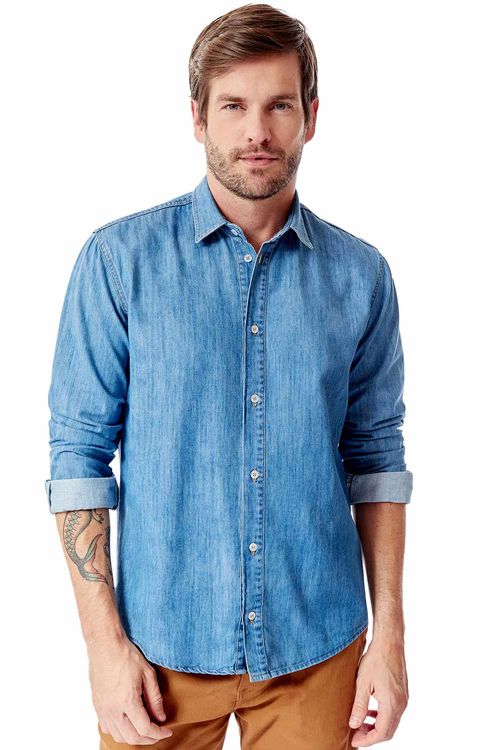 Camisa Jeans Azul