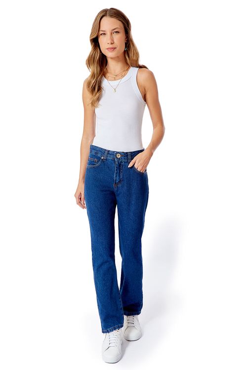 Calça Jeans Straight Basic Stone New