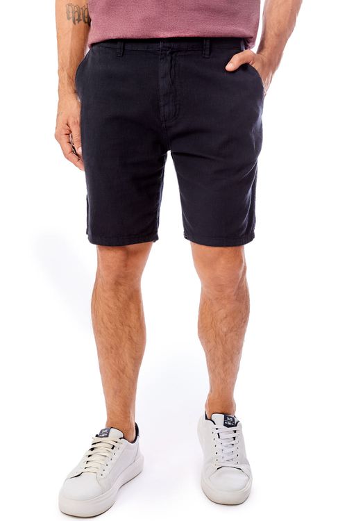 Bermuda Chino Fio Tinto Azul Marinho
