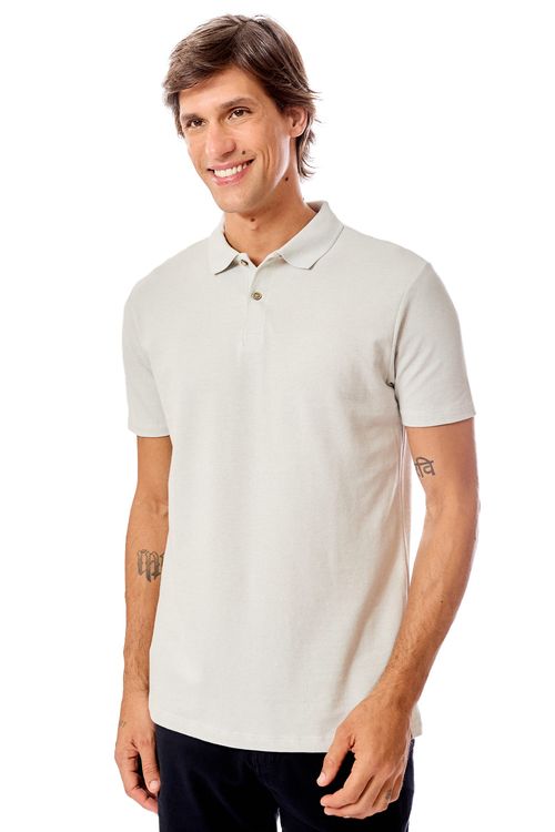 Polo Básica Piquet Linho Azul Claro