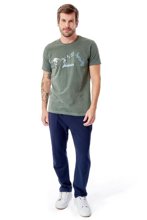 T-Shirt Estampada Stone Maneuvers Verde Militar