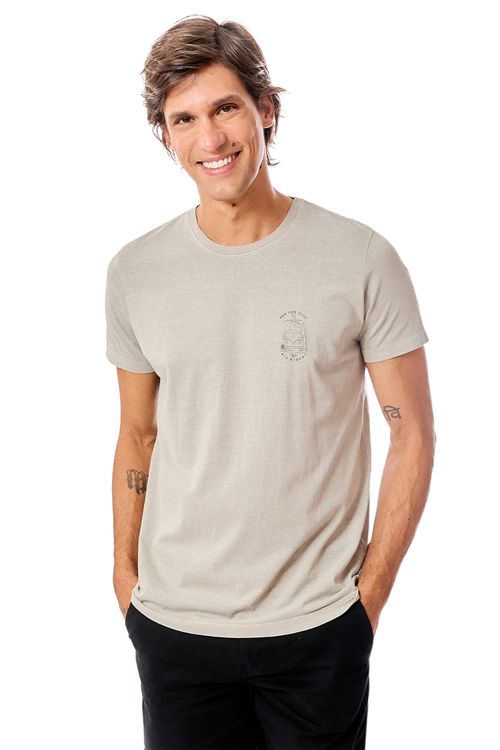 T-Shirt Estampada Stone Travelers Cinza