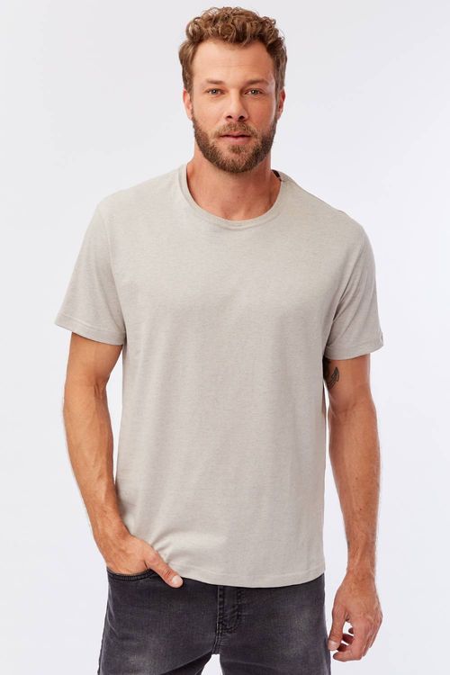 T-Shirt Básica Mescla Comfort Fit Cinza