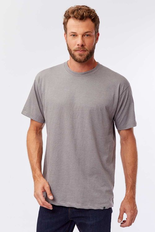 T-Shirt Básica Premium Oversized Cinza