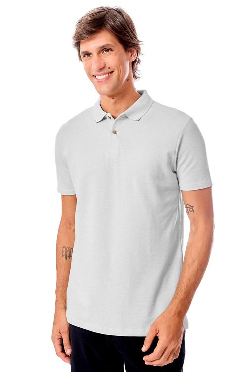 Polo Básica Piquet Linho Azul Claro