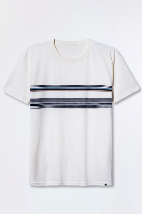 T-Shirt Listrada Color Fio Tinto Off White